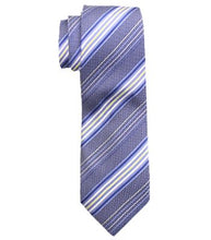 Load image into Gallery viewer, Grey, Purple, and White Striped Tie Set
