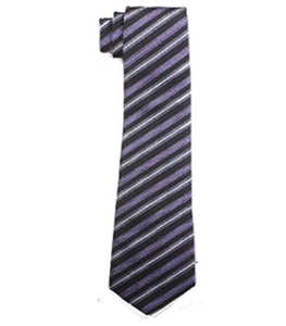 Purple and Black Striped Tie Set