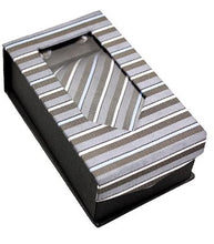 Load image into Gallery viewer, Silver and Dark Grey Stripes Tie Set
