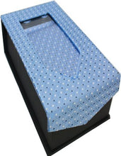 Load image into Gallery viewer, Light Blue With Navy Blue Polka Dots Tie Set
