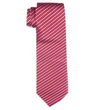 Load image into Gallery viewer, Red and White Striped With Black Lining Tie Set
