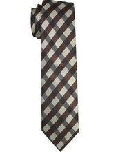 Load image into Gallery viewer, Beige and Brown Cross Hatch Tie Set
