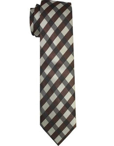 Beige and Brown Cross Hatch Tie Set