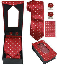 Load image into Gallery viewer, Red with White Polka Dots Tie Set
