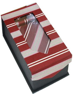 Red With Grey Stripe Ties Set