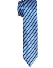 Load image into Gallery viewer, Light Blue With Navy Blue Striped Tie Set
